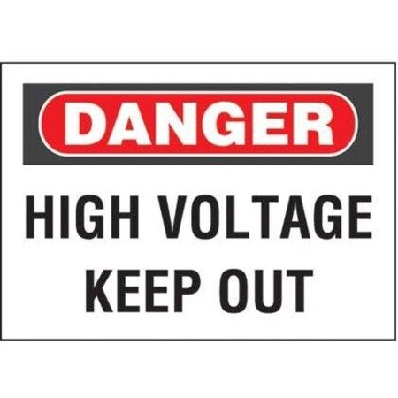 Panduit Adhesive Sign, Polyester, 'Danger High Voltage..', 14"x1, PPS1014D73 PPS1014D73